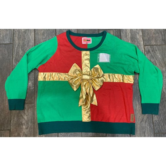 Tipsy Elves Women’s Present Christmas Sweater, Size XXL - Picture 1 of 9